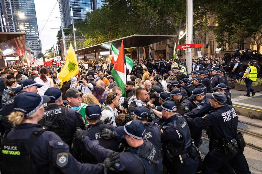Protesters in Sydney (Image: X)