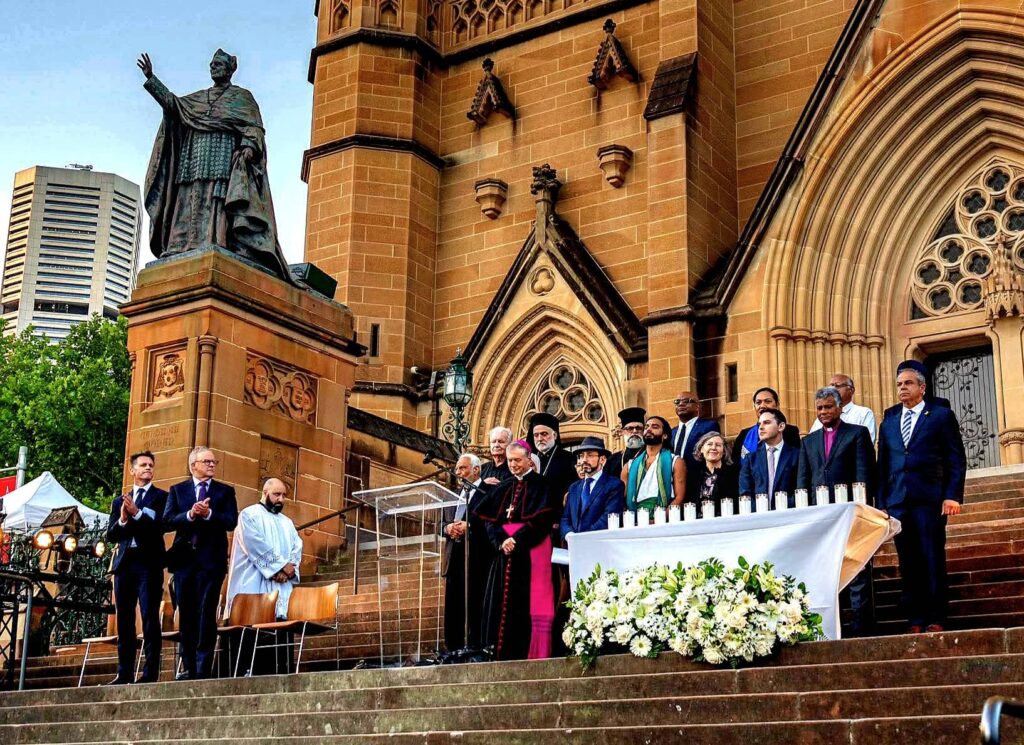 Interfaith Memorial Service for the Bondi victims at St Mary's Cathedral in Sydney (Image: Nine/ Facebook)