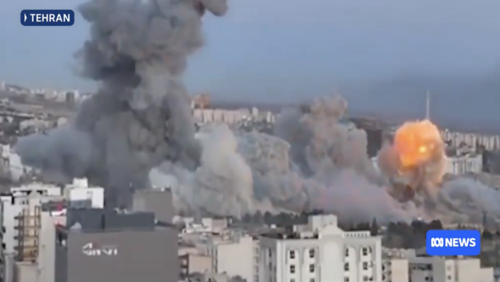 Explosions in Teheran (Image: ABC screenshot)