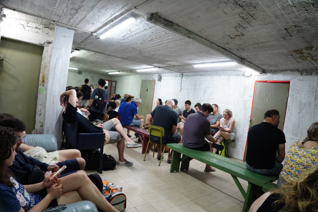 An older Israeli public bomb shelter. In newer housing, Israelis now have a fortified room inside their home (Image: Vladi Konov/ Shutterstock)