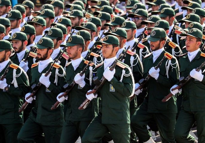 The Islamic Revolutionary Guard Corps (IRGC) on parade in Teheran