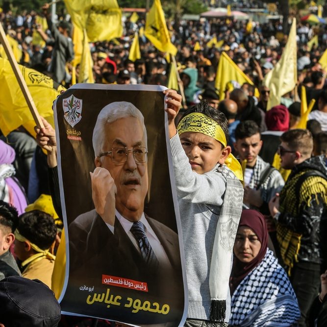 A rally of Mahmoud Abbas' Fatah party last year: Yet outside these faithful, Abbas is not only largely unpopular, but his rule over the PA has seen the Palestinian parliament dissolved, judiciary sidelined, and his party hollowed out (Photo: Shutterstock, Anas-Mohammed)