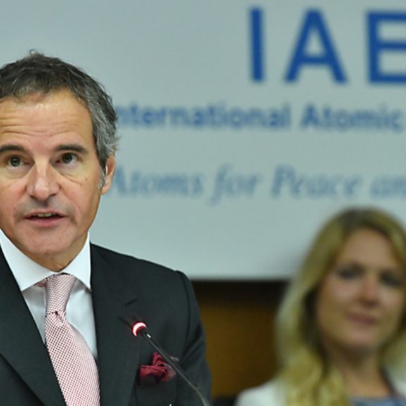 Director General Rafael Mariano Grossi delivering his opening statement to the IAEA Board of Governors on 15 June 2020