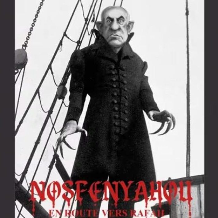 A French Canadian newspaper invokes an antisemitic trope by portraying Netanyahu as a vampire (Screenshot)