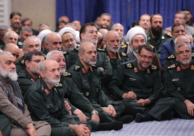 Senior Islamic Revolutionary Guard Corps (IRGC) commanders attend a meeting with Iran’s Supreme Leader in Tehran, Iran (Image via Iran’s Supreme Leader’s website)
