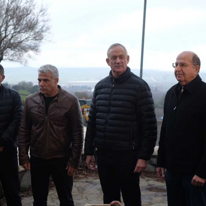 The Blue and White leadership team (L-R): Gen. (res.) Gabi Ashkenazi, Yair Lapid, Gen. (res.) Benny Gantz, Gen. (res.) Moshe Yaalon