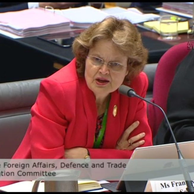 DFAT Secretary Frances Adamson at Senate Estimates hearings.