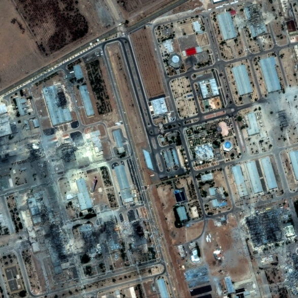 A satellite image made available by Maxar Technologies shows damage at the Isfahan nuclear technology centre after US airstrikes in Isfahan, Iran, 22 June 2025 (Image: AAP)