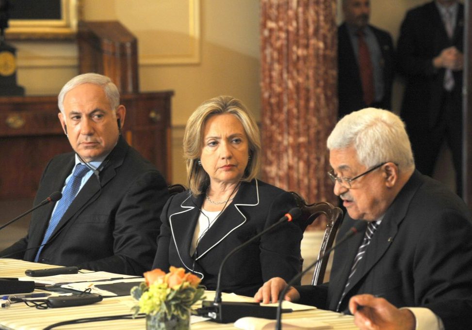 Netanyahu, with US Secretary of State Hillary Clinton and PA President Mahmoud Abbas in 2010: Despite his scepticism, even Netanyahu pursued the Oslo model (Image: GPO/ Isranet)