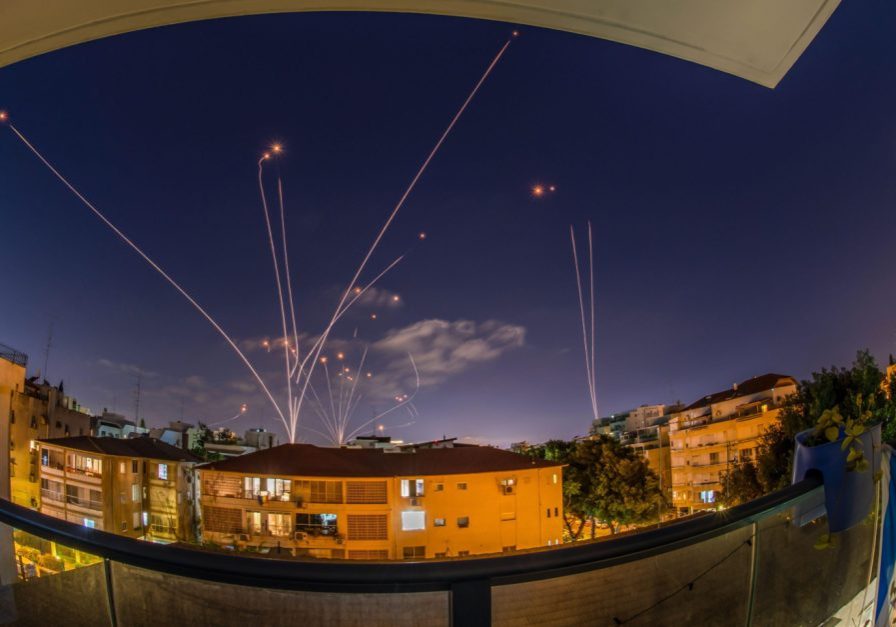Israel’s Iron Dome defence system confronts some of the 1,400 rockets fired at Israel from Gaza (Image: Alamy Live News)