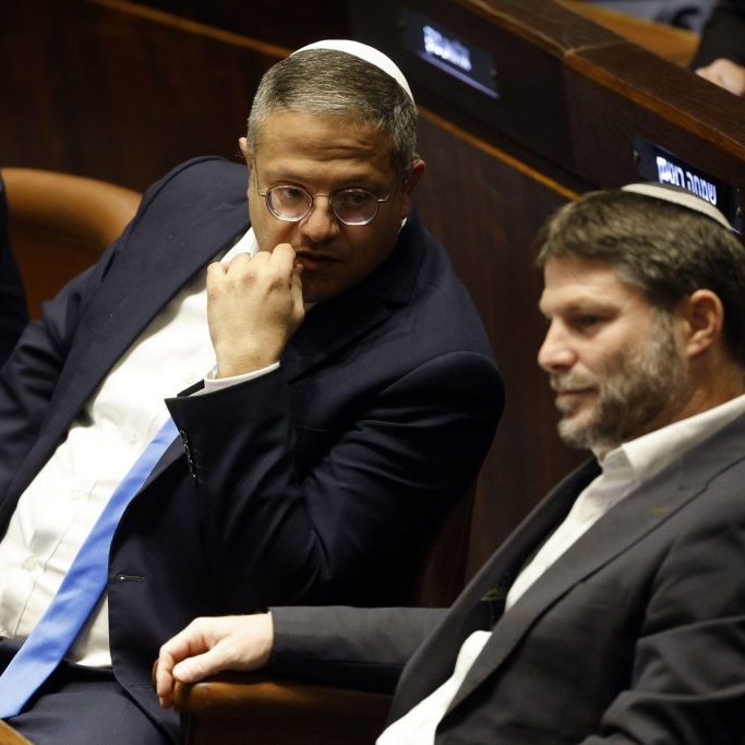 National Security Minister Itamar Ben-Gvir and Finance Minister Bezalel Smotrich: Both represent parties that ultimately seek to annex the whole West Bank (Image: Amir Cohen/ Alamy Live News)