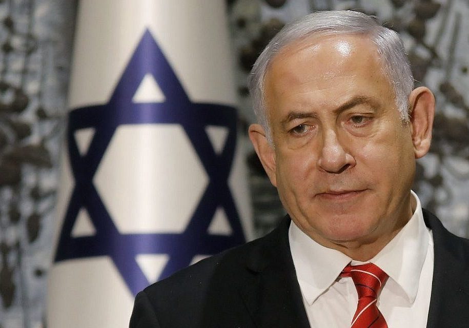 Prime Minister Benjamin Netanyahu speaks during a press conference at the President's Residence in Jerusalem after being tasked by President Reuven Rivlin (not in frame) with forming a new government, on September 25, 2019. (Menahem Kahana/AFP)