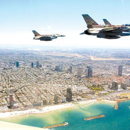 Israeli fighter jets fly over Tel Aviv for Independence Day celebrations
