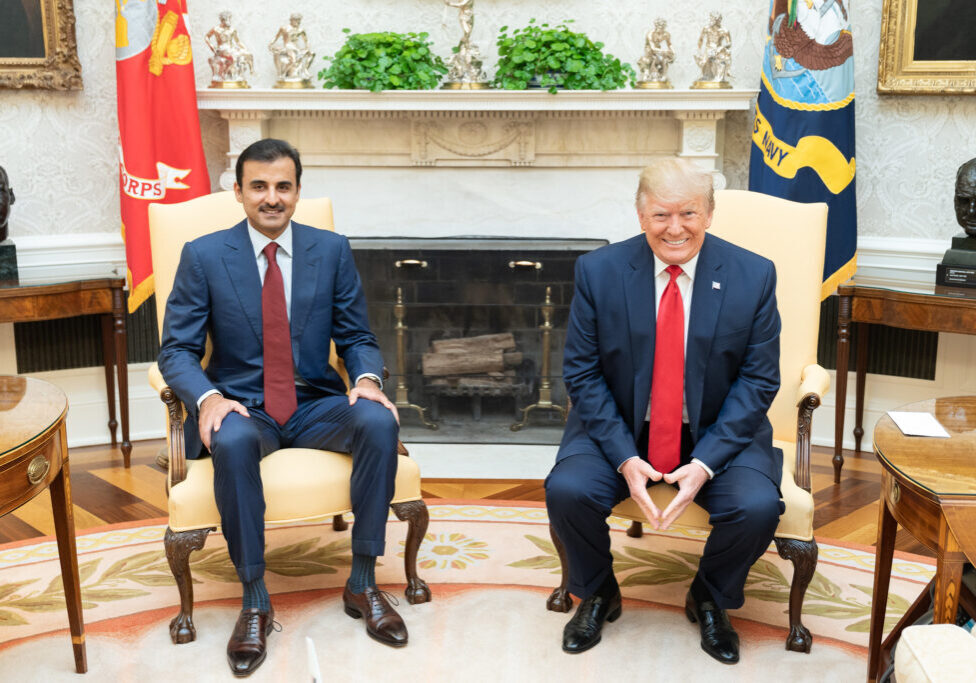 US President Trump with the Emir of Qatar, Tamin bin Hamad Al Thani, during his first term in 2019 (Image: Whitehouse.gov/ Flickr)