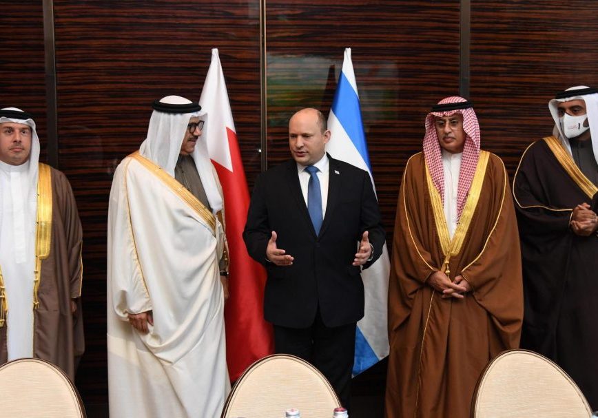 Then Israeli PM Naftali Bennett with Bahraini leaders: Who could have predicted how far relations would progress in security and economic terms in two short years (Image: Flickr)
