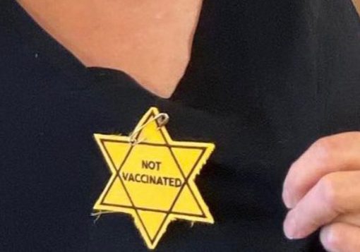 Another dangerous Holocaust-distorting trope increasingly common among anti-vaxxers – the use of yellow Stars of David (Source: Instagram)