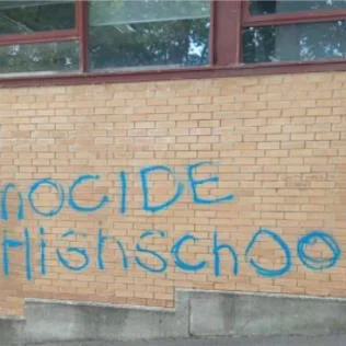 Graffiti on a former Jewish school in Auckland (Image: X)