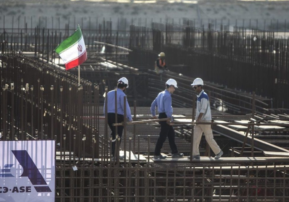 People work at the construction site of the second phase of Iran's Bushehr Nuclear Power Plant in Bushehr, southern Iran, Nov. 10, 2019. (PHOTO: AHMAD HALABISAZ/ZUMA PRESS)