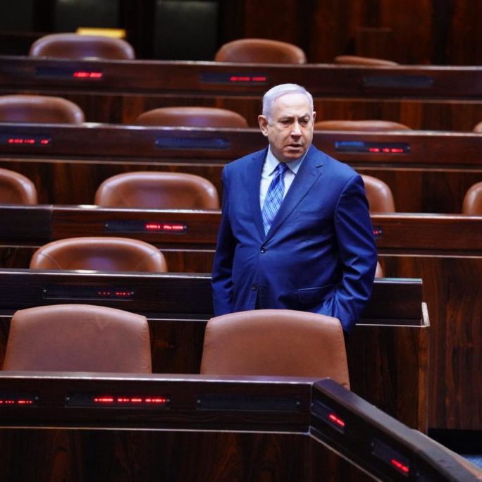 Prime Minister Benjamin Netanyahu at the Knesset on March 26, 2020. (Knesset)