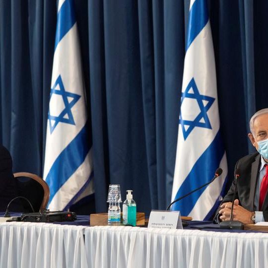 Estranged and heading back to the polls: Israeli Defence Minister and Alternative Prime Minister Benny Gantz and Prime Minister Binyamin Netanyahu