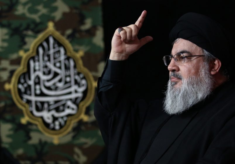 Hezbollah leader Hassan Nasrallah, who gave an address on Aug. 28 threatening the US and laying out the Iranian-led axis's new "unity of the arenas" doctrine. (Photo: Shutterstock, mohammad kassir)