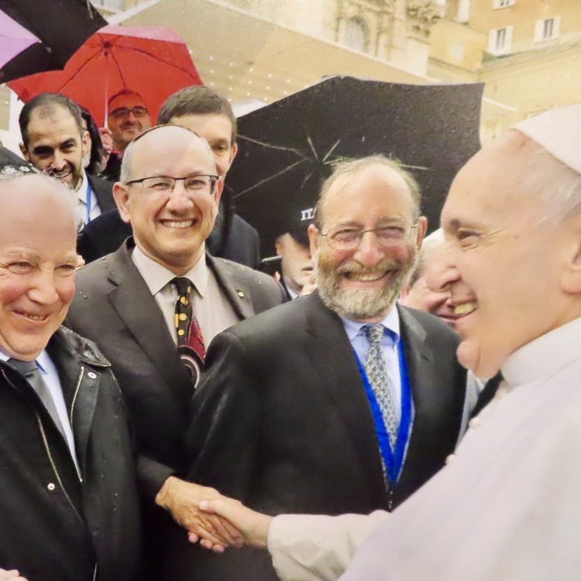 Jeremy Jones (second from front left), along with other members of the International Jewish Committee for Interreligious Consultations, with Pope Francis