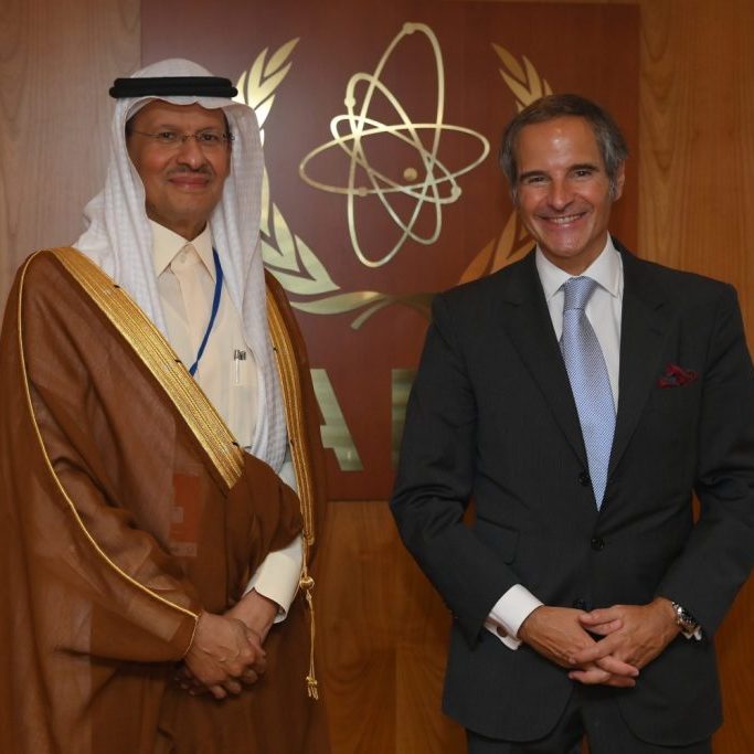 Saudi Energy Minister Prince Abdul-Aziz bin Salman with IAEA head Rafael Grossi (Image: Wikimedia Commons)