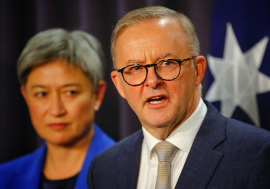 Australian Foreign Minister Penny Wong and Prime Minister Anthony Albanese (Screenshot/ ABC)