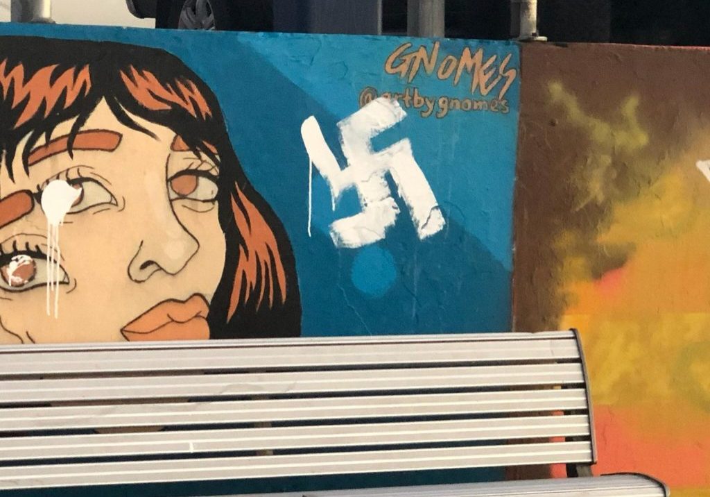 Swastikas graffitied in Bondi in 2019 (Photo: courtesy of ECAJ)