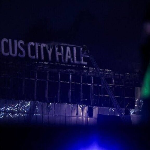 Crocus City Hall Sign After Attack