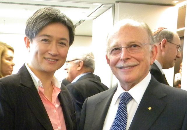 Foreign Minster Penny Wong, shown with AIJAC National Chairman Mark Leibler, is a serious person who understands the importance of serious policy development instead of virtue signalling
