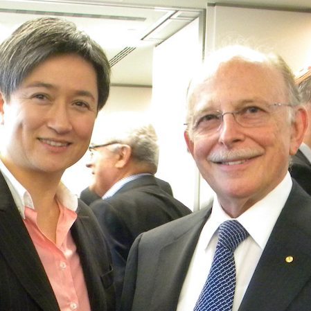 Foreign Minster Penny Wong, shown with AIJAC National Chairman Mark Leibler, is a serious person who understands the importance of serious policy development instead of virtue signalling
