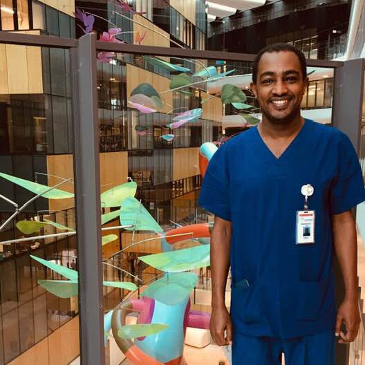 Israeli-trained Ethiopian surgeon Dr Yayu in Melbourne's Royal Children's Hospital