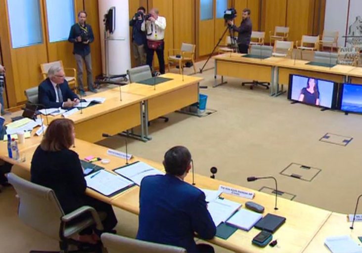 A video link hearing in Canberra with human rights lawyer and celebrity Amal Clooney on May 15