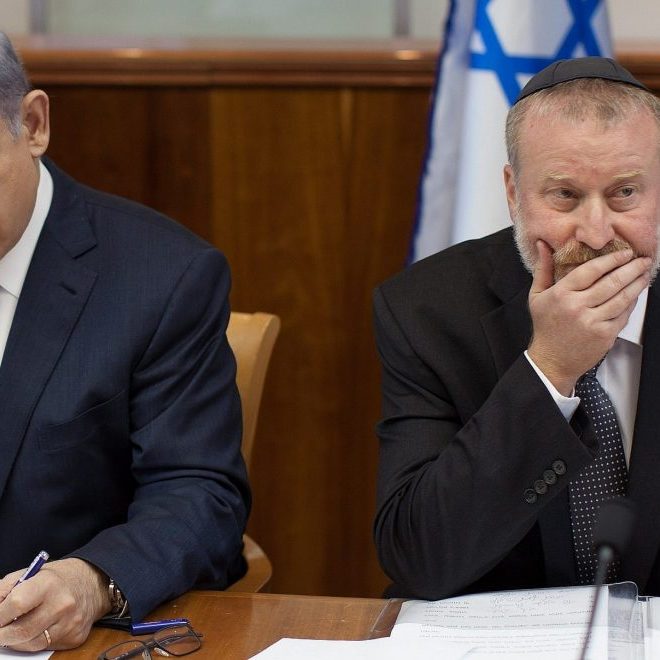 Attorney-General Avichai Mandelblit (right) must now decide whether to press charges against Netanyahu