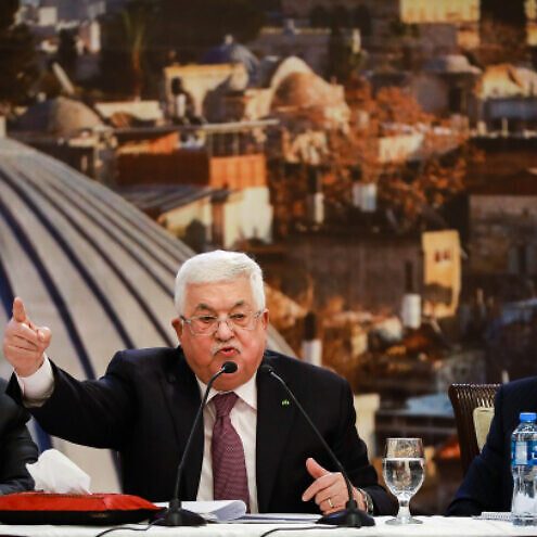 Palestinian president Mahmoud Abbas delivers a speech regarding the Middle East peace plan, at the Palestinian Authority headquarters, in the West Bank city of Ramallah, January 28, 2020. Photo by Flash90 