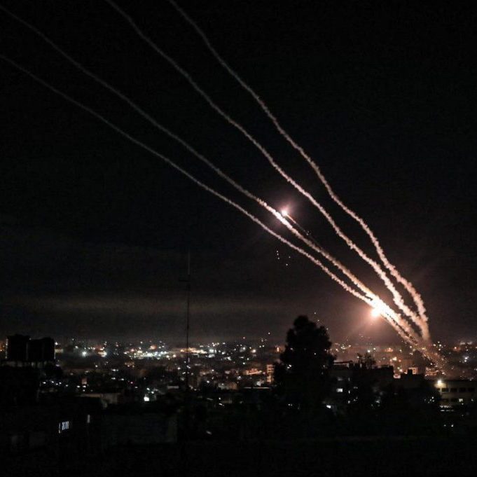 One o the latest rocket launches towards Israel from Gaza (Image: Twitter)