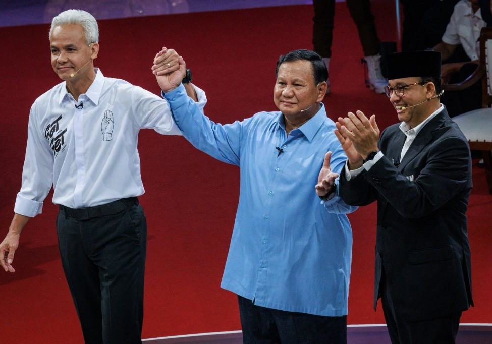 Indonesia's presidential candidates (from left) Ganjar Pranowo, Prabowo Subianto and Anies Baswedan (Image: X/ Twitter)
