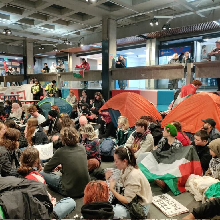 An encampment at the University of Canterbury, Christchurch (Image: X/Twitter)