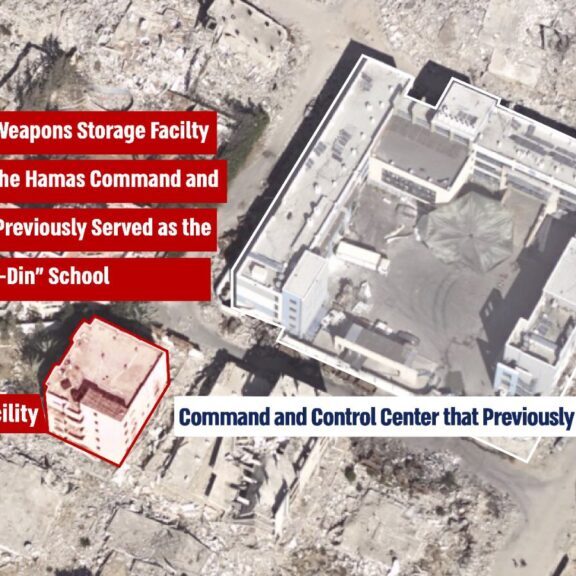 Graphic showing Hamas use of a school as a base – an increasingly common pattern in northern Gaza (Image: IDF)