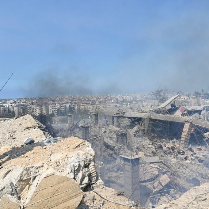 The site of the attack that killed Hezbollah leader Hassan Nasrallah in Beirut (Image: Mohamad Safa/ X)