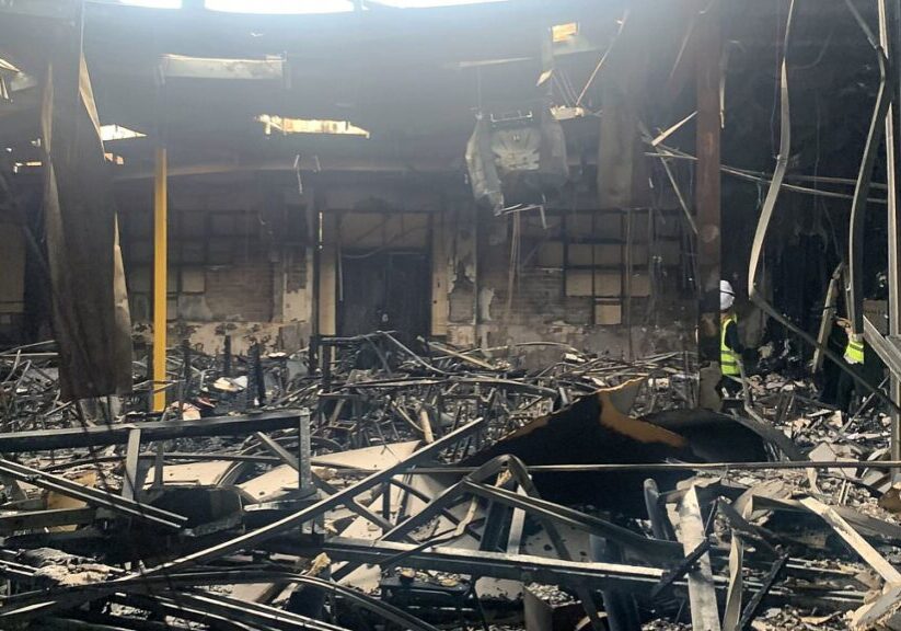 The destruction wrought on the Adass Israel Synagogue in the arson terror attack on December 6 (Image: X)