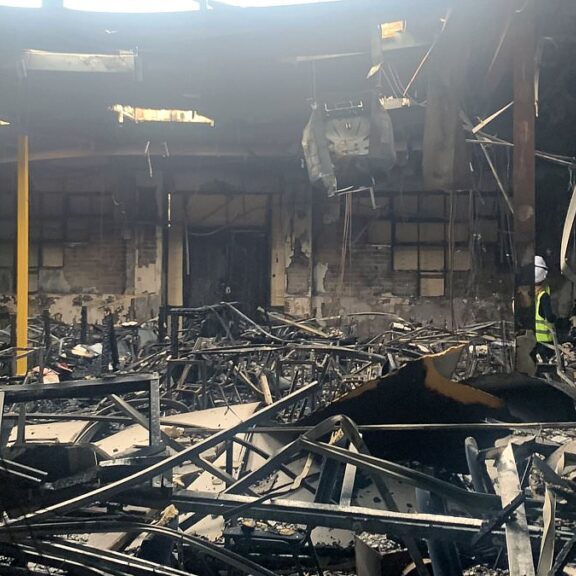 The destruction wrought on the Adass Israel Synagogue in the arson terror attack on December 6 (Image: X)