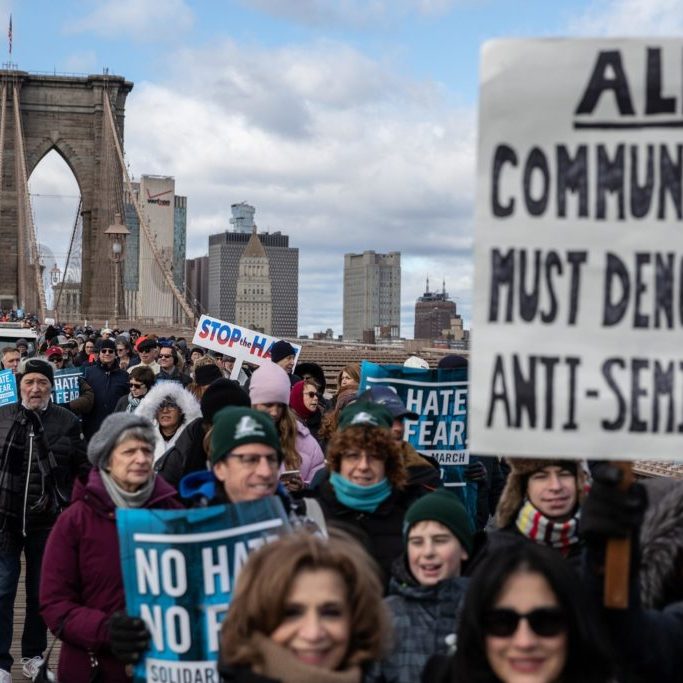 Marching against antisemitism in New York on Jan. 5