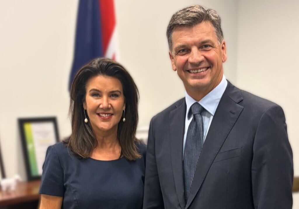 New Opposition leader Angus Taylor with Deputy leader Senator Jane Hume (Image: @AngusTaylorMP/ X)