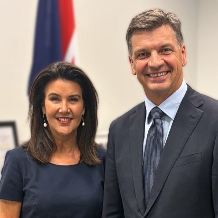 New Opposition leader Angus Taylor with Deputy leader Senator Jane Hume (Image: @AngusTaylorMP/ X)