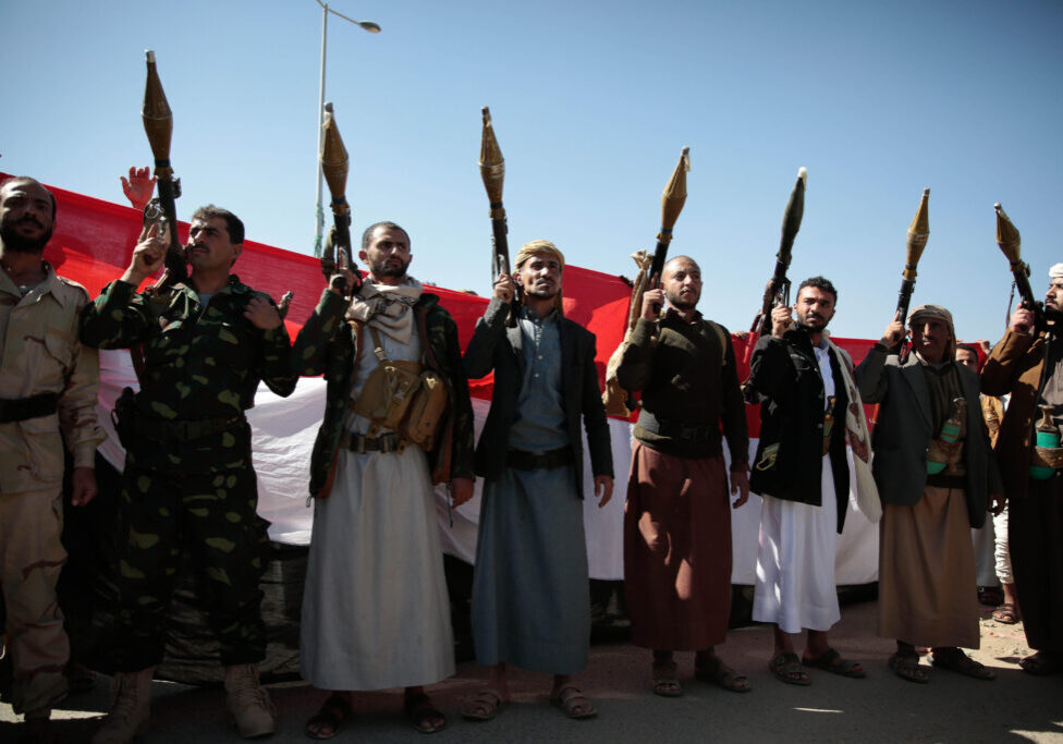 Houthi rebel fighters in Sana’a, Yemen (Image: Alamy Live News)