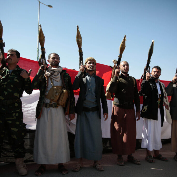 Houthi rebel fighters in Sana’a, Yemen (Image: Alamy Live News)