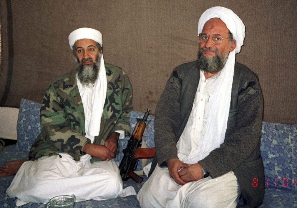 The two terrorist founders of al-Qaeda, Osama bin Laden (L) and his successor Ayman al-Zawahiri, both now brought to justice by the US