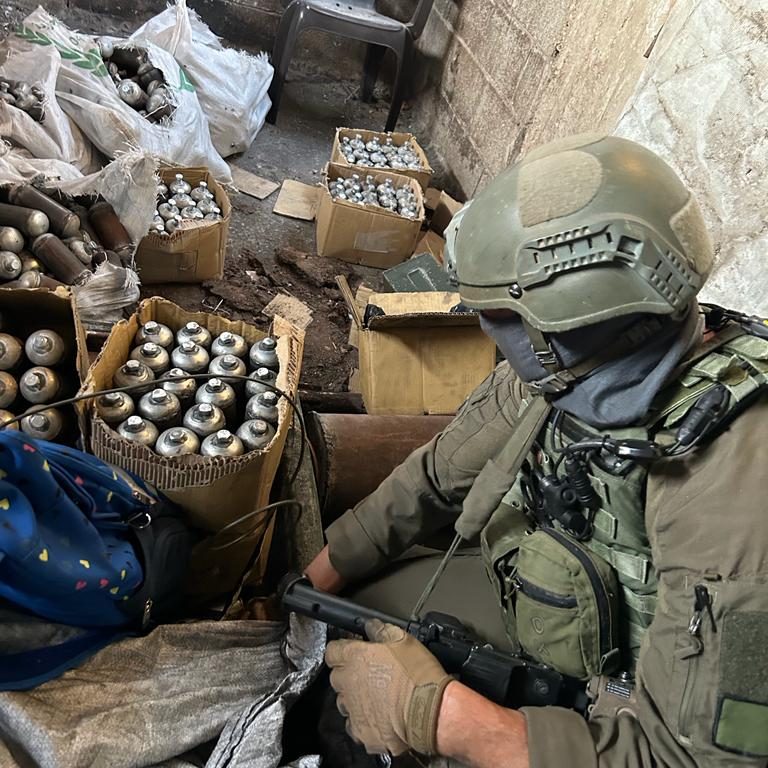 A cache of weapons and ammunition seized during the operation in Jenin (photo: IDF)